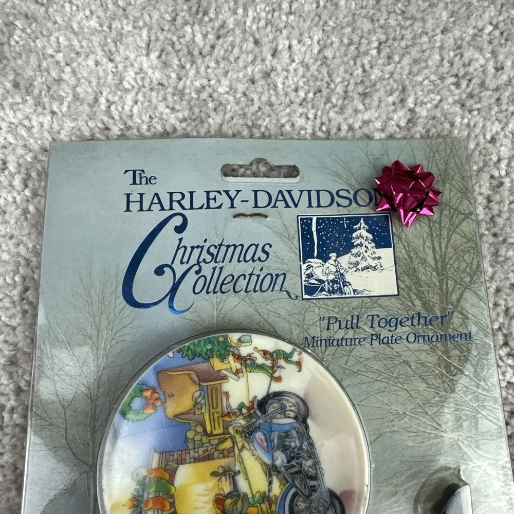 Harley Davidson Miniature Christmas Plate 